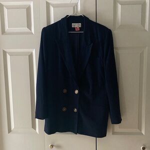Atrium Collection women’s 14 double breasted blazer navy classic day evening